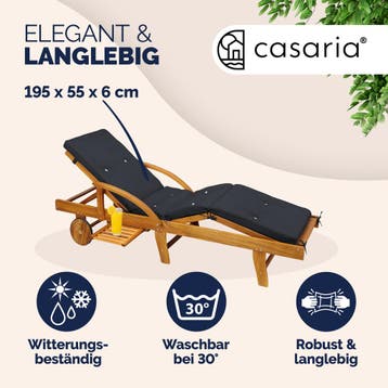 Ligbedkussen Antraciet 195x55x5cm (Ligbed - Lounge), Verzenden, Nieuw