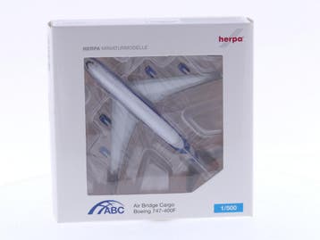Schaal 1:500 Herpa 518192 Air Bridge Cargo Boeing 747-400..., Ophalen of Verzenden, Gebruikt