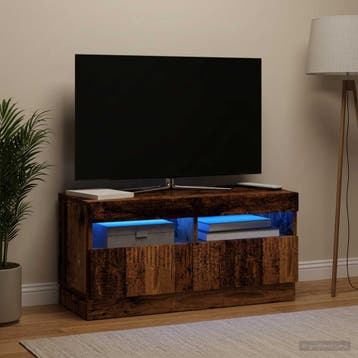 vidaXL LED tv-meubel Oud hout Bewerkt hout, Minder dan 50 cm, Verzenden, Nieuw, Minder dan 100 cm