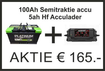 Platinum 100ah Semitraktie accu + Hf Lader gratis bezorgd, Ophalen of Verzenden, Nieuw, Motor en Techniek
