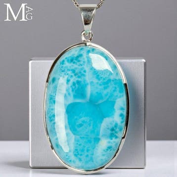 Prachtig Larimar - Kwaliteit AAA - Zilver 925 - Stone of