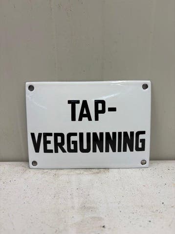 Tap-Vergunning – Nederlands Emaille Horecabord – Café &
