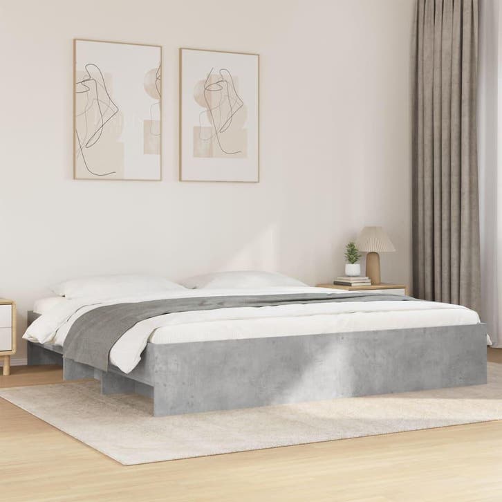 vidaXL Bedframe zonder matras 180x200 cm spaanplaat, Huis en Inrichting, Slaapkamer | Bedden, 80 cm, 200 cm, Grijs, Eenpersoons