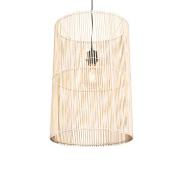 Scandinavische hanglamp bamboe - Natasja, Verzenden, Nieuw, Landelijk