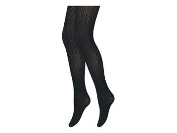 Panty - Ribgebreid - Gestreept - Zwart, Verzenden, Nieuw