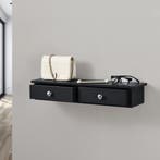 Wandplank Geeste met 2 lades 60x15x10 cm zwart [en.casa], Huis en Inrichting, Woonaccessoires | Wandplanken en Boekenplanken, Verzenden