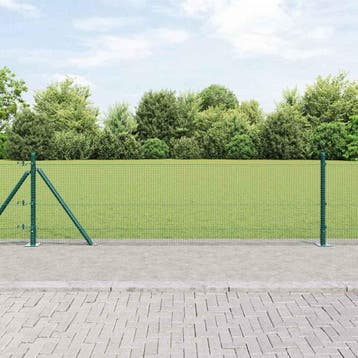 vidaXL gelast draadhek met betonnen voetstuk 100 x 0,4 m, Verzenden, Nieuw, IJzer