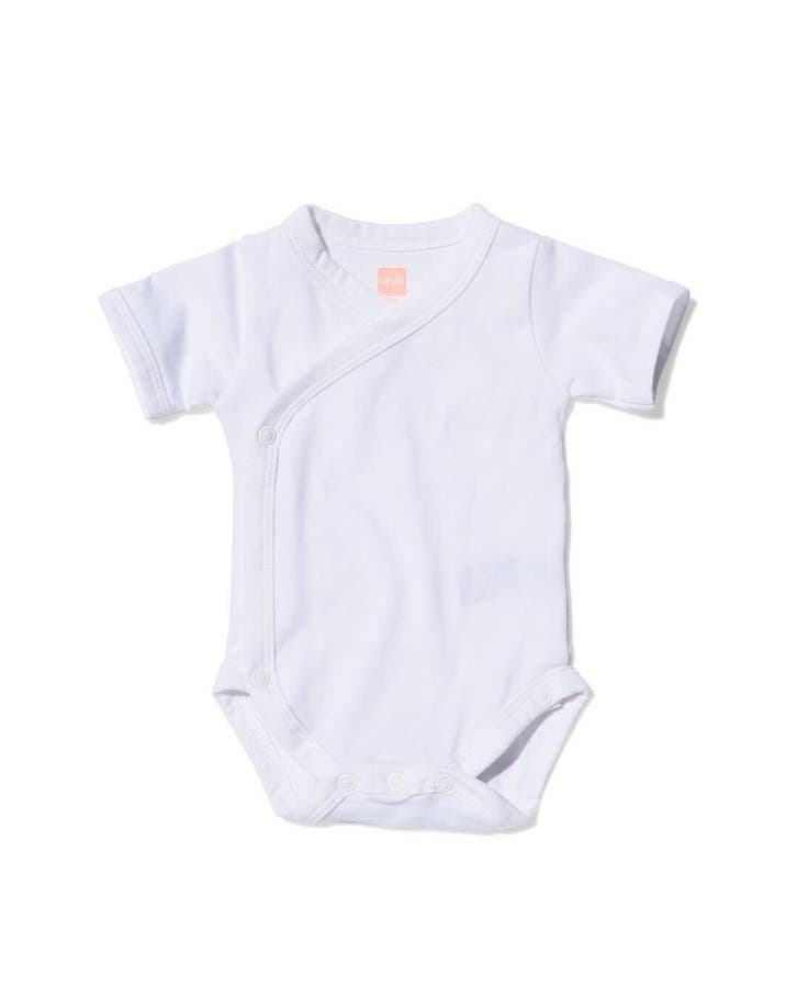 HEMA Overslag romper organic katoen stretch - 2 stuks wit, Kinderen en Baby's, Babykleding | Overige, Nieuw, Verzenden