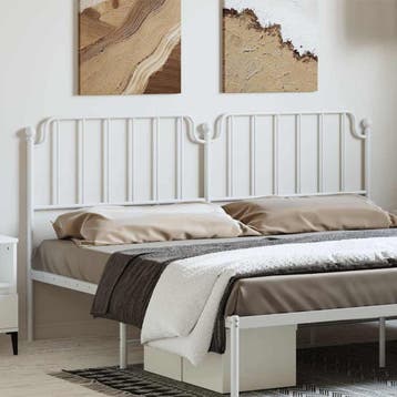 vidaXL Vervangend hoofdbord 193 cm metaal wit, Verzenden, Nieuw, Wit, Metaal