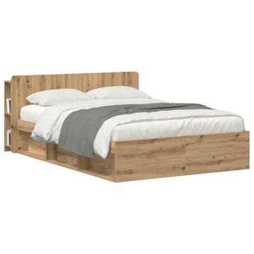 vidaXL Hoofdeinde kas Artisanaal eiken 140 cm Bewerkt hout, Verzenden, Nieuw, Bruin, Hout