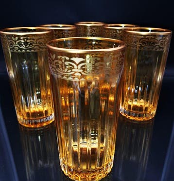 Artemisia - Drinkset (6) - Kristal, gouden zecchino