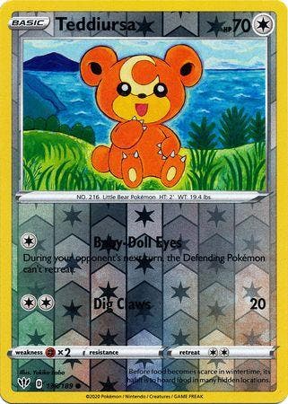 Teddiursa 138/189 Reverse Holo Darkness Ablaze, Ophalen of Verzenden, Nieuw, Losse kaart, Foil