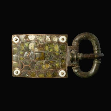 Vroeg-middeleeuws cloisonné emaille Grote Visigotische, Belt, Antiek en Kunst