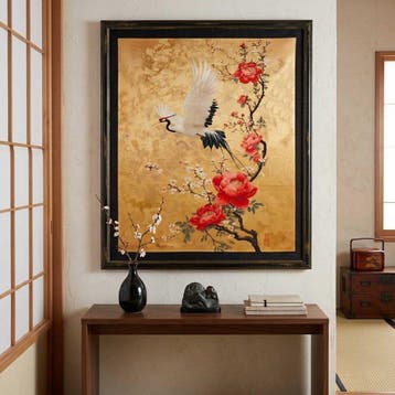 Paneel - AA211 - Decoratief “Gru op Gouden Achtergrond” –