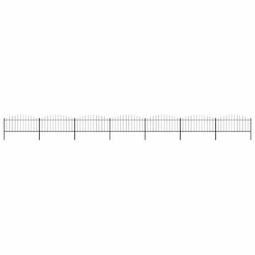 vidaXL Tuinhek met speren bovenkant (0,5-0,75)x11,9 m staal, Verzenden, Nieuw, IJzer, Minder dan 1 meter