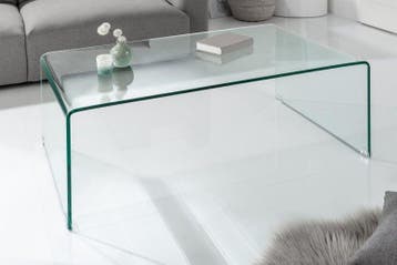 Extravaganter Glas Couchtisch FANTOME 110cm transparent -, Ophalen of Verzenden, Nieuw