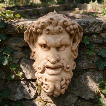 sculptuur, Decorazione da parete Fauno Pompeiano - 28 cm -