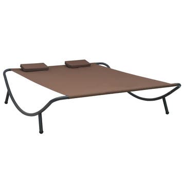 vidaXL Loungebed stof bruin, Verzenden, Nieuw