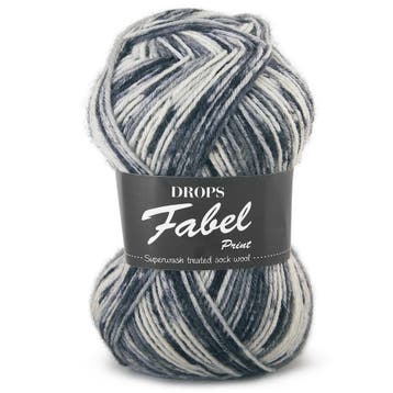 DROPS Fabel Print - 905 zout &amp; peper - Wol Garen, Ophalen of Verzenden, Nieuw