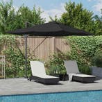 vidaXL Parasol Zwart 352 x 251 x 265 cm Polyester en, Tuin en Terras, Parasols, Verzenden, Nieuw, 2 tot 3 meter