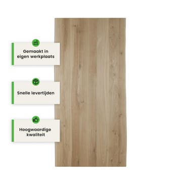 Houten tafelblad salontafel - 4cm dik eiken - Boomstam afwer, Huis en Inrichting, Tafels | Salontafels, Verzenden, Nieuw