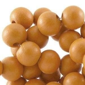 20 x Houten Kralen rond 6 mm Bronze brown, Ophalen of Verzenden, Nieuw, Kraal