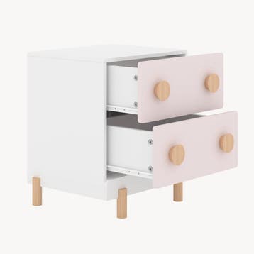 Kindernachtkastje Vaarentaa met 2 lades 47x40x35 cm roze [en, Verzenden, Nieuw
