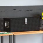 vidaXL Opbergbox 70x31x27 cm aluminium zwart, Verzenden, Nieuw