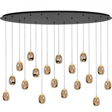 Rietveld Hanglampen - Goud - Glas, Metaal, Huis en Inrichting, Verzenden, Nieuw