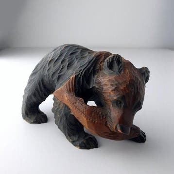 Kibori Kuma - c. 1950–1970 - Snijwerk Hout - Japan (Zonder, Antiek en Kunst