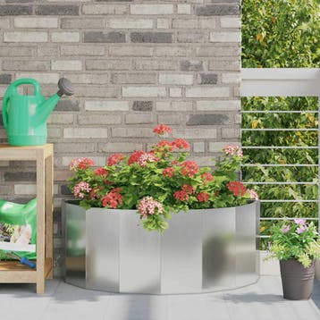 vidaXL Plantenbak Zilver 90 x 45 x 35 cm Gegalvaniseerd, Verzenden, Minder dan 60 cm, Nieuw, Metaal