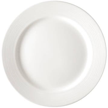 Platte restaurant bord met brede rand 31 cm (stuks 6), Verzenden