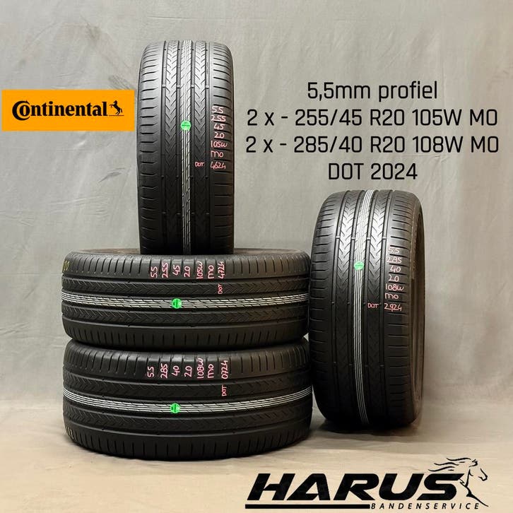 255/45/20 285/40/20 MO Continental zomerbanden 5,5mm profiel, Auto-onderdelen, Banden en Velgen, 20 inch, Erkend duurzaam, Zomerbanden