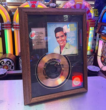 Elvis Presley Are You Lonesome To-Night Gouden Plaat 24KT, Ophalen, Gebruikt