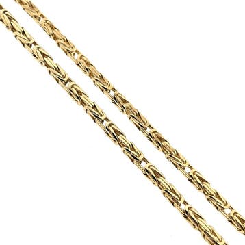 Gouden vierkante koningsschakel ketting, Ophalen of Verzenden, Gebruikt, Goud, Goud