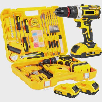 21V Accuboormachine met Klopfunctie & 120-delige Accessoires, Verzenden, Nieuw