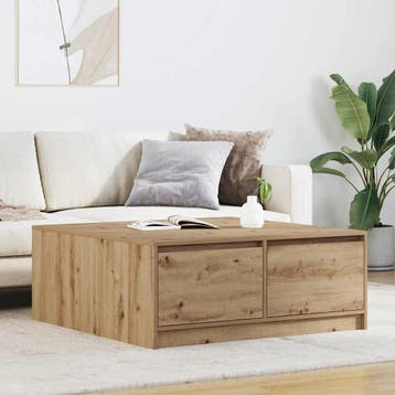 vidaXL Salontafel met lades 100x100x40 cm ambachtelijk, Huis en Inrichting, Verzenden, Nieuw, Overige houtsoorten, 100 tot 150 cm