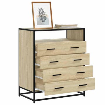 vidaXL Ladekast 70x41x83,5 cm bewerkt hout sonoma, Kinderen en Baby's, Kinderkamer | Commodes en Kasten, Verzenden, Nieuw
