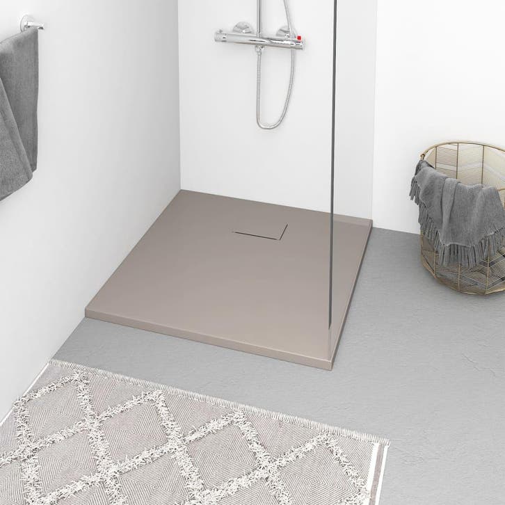 vidaXL Douchebak 90x90 cm SMC bruin, Doe-het-zelf en Verbouw, Sanitair, Nieuw, Verzenden