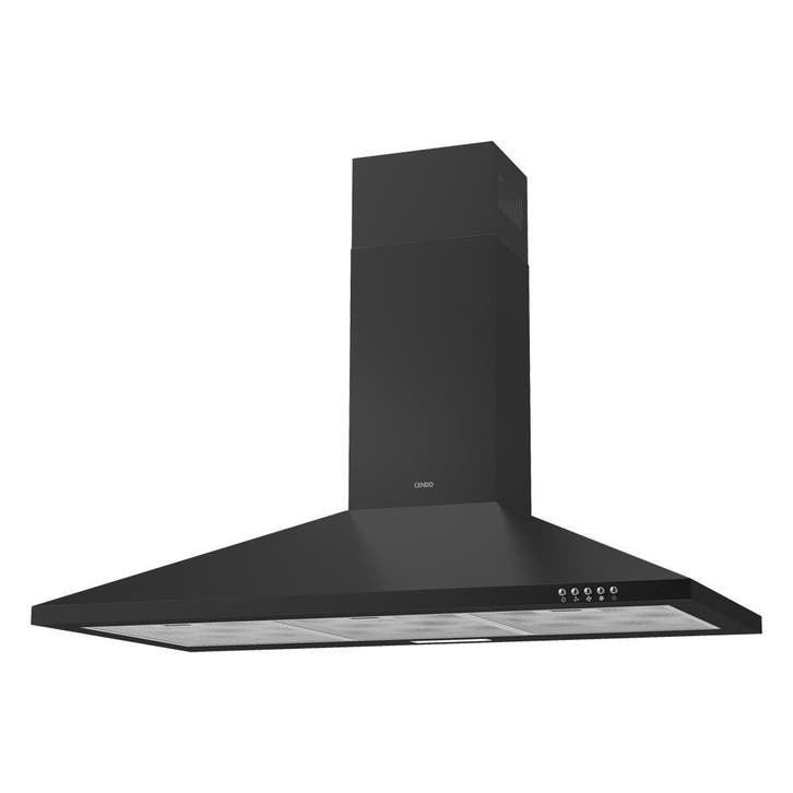 CENDO BMB5390PDZ - Wand Afzuigkap - 90 cm - Piramide - Zwart, Witgoed en Apparatuur, Afzuigkappen, Vrijstaand, 400 tot 600 m³ per uur