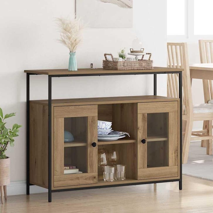 Dressoir Modern Eiken | 34% Korting, Huis en Inrichting, Kasten | Dressoirs, 100 tot 150 cm, 25 tot 50 cm, Met deur(en), Nieuw