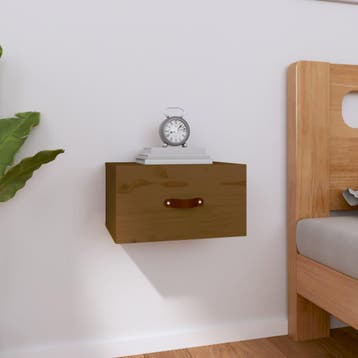 vidaXL Nachtkastje wandgemonteerd 40x29,5x22 cm honingbruin, Verzenden, Nieuw