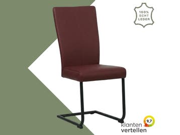 Leren eetkamerstoel Dry - Toledo Bordeaux (donkerrood) -, Huis en Inrichting, Stoelen, Nieuw, Leer, Ophalen of Verzenden, Rood