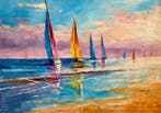 Yuni - Veleros al Horizonte y la Calidez de la Arena, Antiek en Kunst, Kunst | Schilderijen | Klassiek