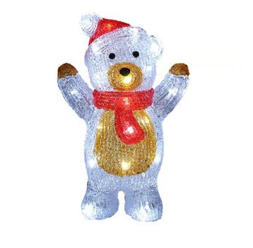 Kerstversiering Kerstfiguren LED Acryl Teddy Staand, Diversen, Verzenden, Nieuw