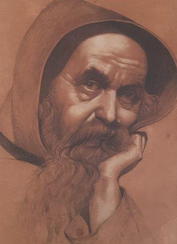 Europese school (XIX) - Academic Portrait of a Monk, Antiek en Kunst
