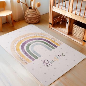 Kindervloerkleed | Play | Regenboog | Crème | 100x150 cm, Verzenden, Nieuw