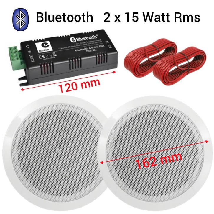 Bluetooth plafond luidspreker set wit 2x 16,5Cm 80Watt, Audio, Tv en Foto, Stereo-sets, Nieuw, Overige merken, Microset, Ophalen of Verzenden