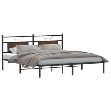 vidaXL Bedframe zonder matras bewerkt hout bruin eikenkleur, Bruin, Verzenden, Hout, Nieuw