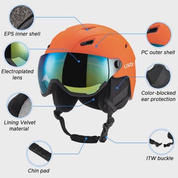 LIXADA Skihelm en Snowboardhelm met Geïntegreerd Vizier voor, Verzenden, Nieuw
